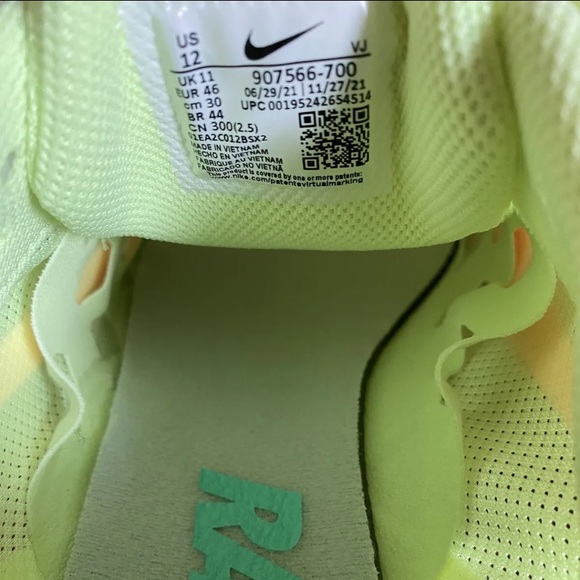 Nike Zoom Rival D Men Track Racing Spikes 10 Barely Volt Green Sz 12 907566-700 - Picture 8 of 10